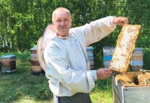 Евгений Малахов из Камня-на-Оби 30 лет занимается пчелами. Его мёд удостоен награды «Лучший мед России»